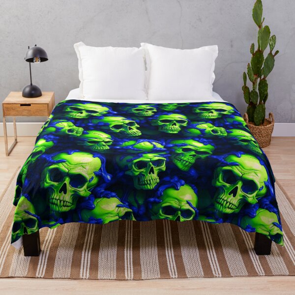 Item preview, 3D Skulls Creepy Green Halloween Pattern designed and sold by Sturdust.