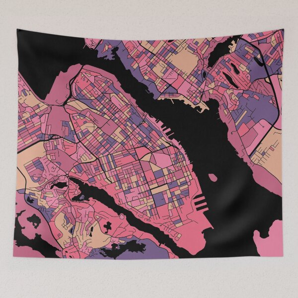 Item preview, Halifax Map Pattern in Purple & Pink designed and sold by PatternMaps.