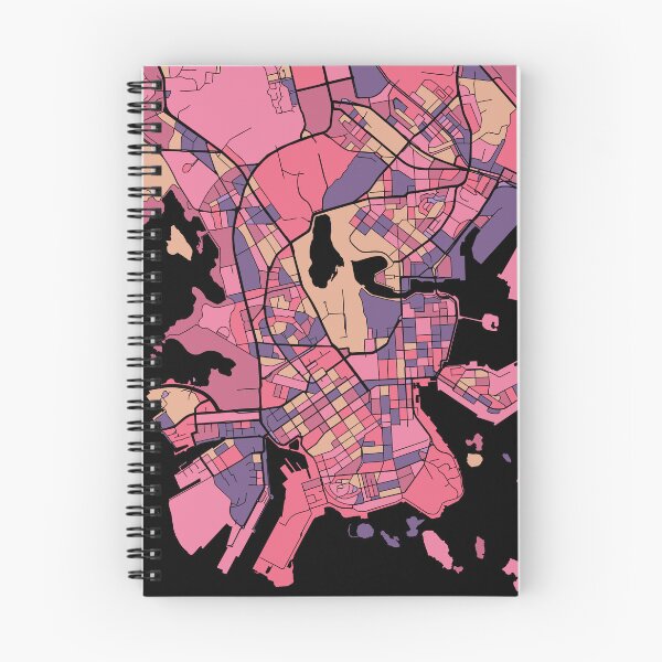 Item preview, Helsinki Map Pattern in Purple & Pink designed and sold by PatternMaps.