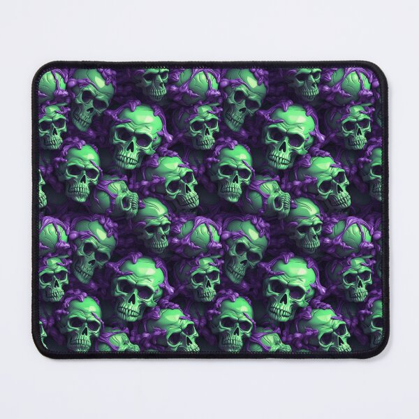 Item preview,  3D Skulls Macabre Green Purple Seamless Pattern designed and sold by Sturdust.