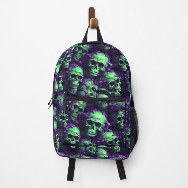 Item preview,  3D Skulls Macabre Green Purple Seamless Pattern designed and sold by Sturdust.