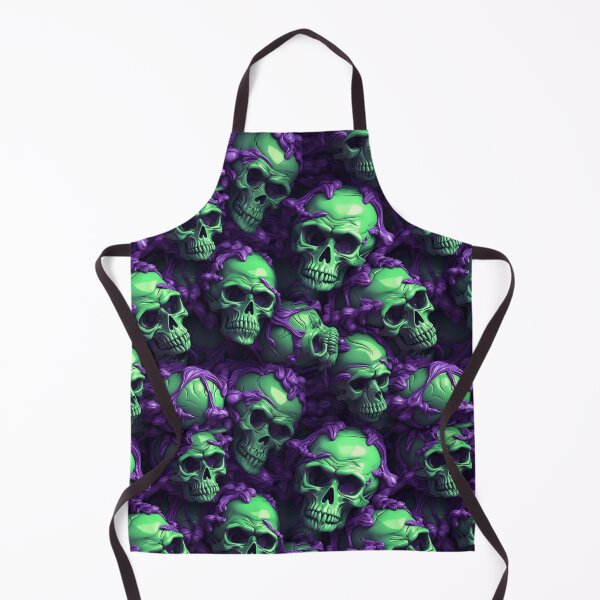 Item preview,  3D Skulls Macabre Green Purple Seamless Pattern designed and sold by Sturdust.