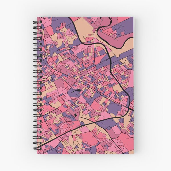 Aperçu de l'œuvre Modèle de carte de Kitchener en violet et rose créée et vendue par PatternMaps.
