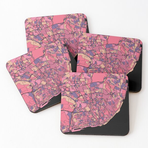 Item preview, Lisbon Map Pattern in Purple & Pink designed and sold by PatternMaps.