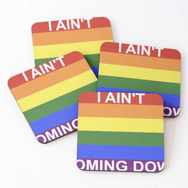 Item preview, I Ain't Coming Down Rainbow Flag designed and sold by carolinaphile.