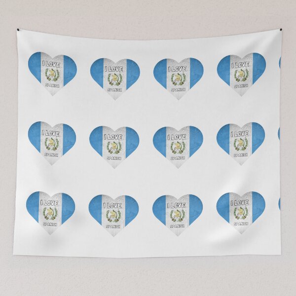 Item preview, i love spanish, heart with guatemala flag designed and sold by language-des.