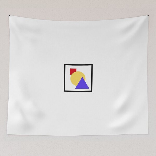 Item preview, Abstract geometry combination - blue mountain, yellow sun and red cloud  designed and sold by Fishwannafly.