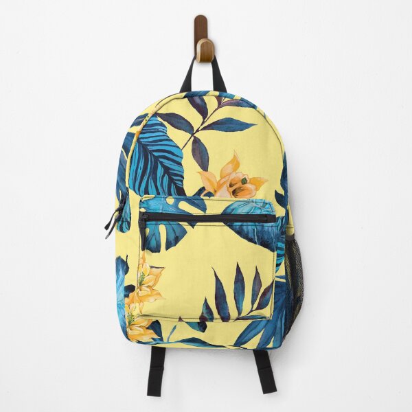 Item preview, tropical, leaves, blue, lemon, Hawaii, blue, floral, flowers.  designed and sold by mintdiamond21.