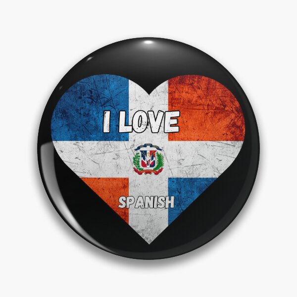 Item preview, i love spanish, heart with flag of dominican republic designed and sold by language-des.