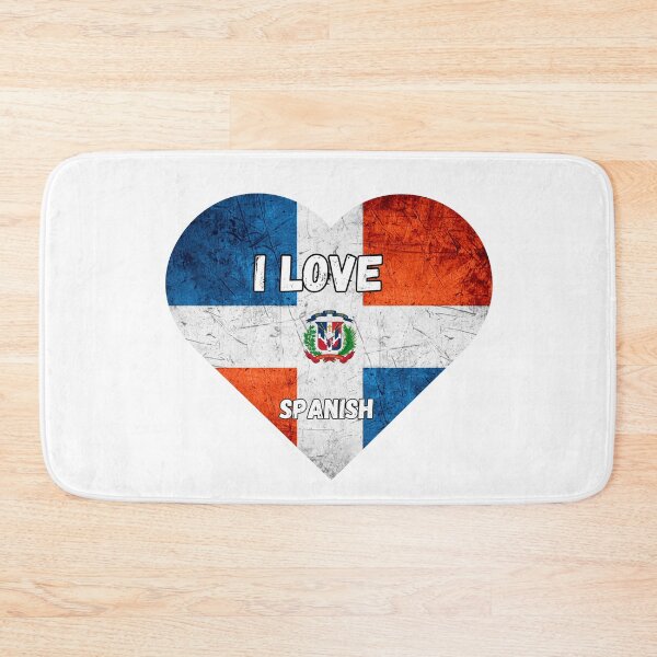 Item preview, i love spanish, heart with flag of dominican republic designed and sold by language-des.