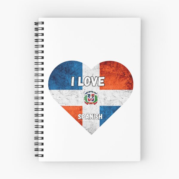 Item preview, i love spanish, heart with flag of dominican republic designed and sold by language-des.