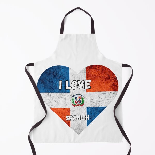 Item preview, i love spanish, heart with flag of dominican republic designed and sold by language-des.