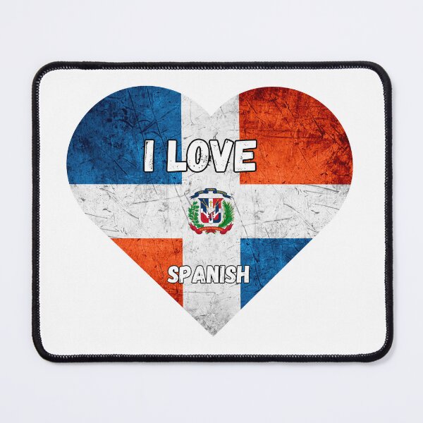 Item preview, i love spanish, heart with flag of dominican republic designed and sold by language-des.