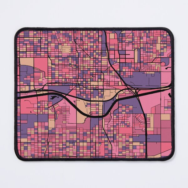Artikelvorschau, Oklahoma City Map-Muster in Lila und Rosa entworfen und verkauft von PatternMaps.