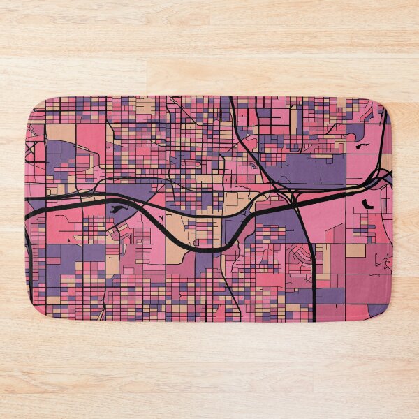 Artikelvorschau, Oklahoma City Map-Muster in Lila und Rosa entworfen und verkauft von PatternMaps.