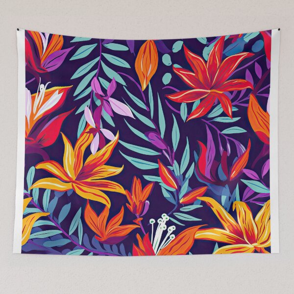 Item preview, A fun & colourful Caribbean Art Style Pattern Dark Blue designed and sold by azbondi.