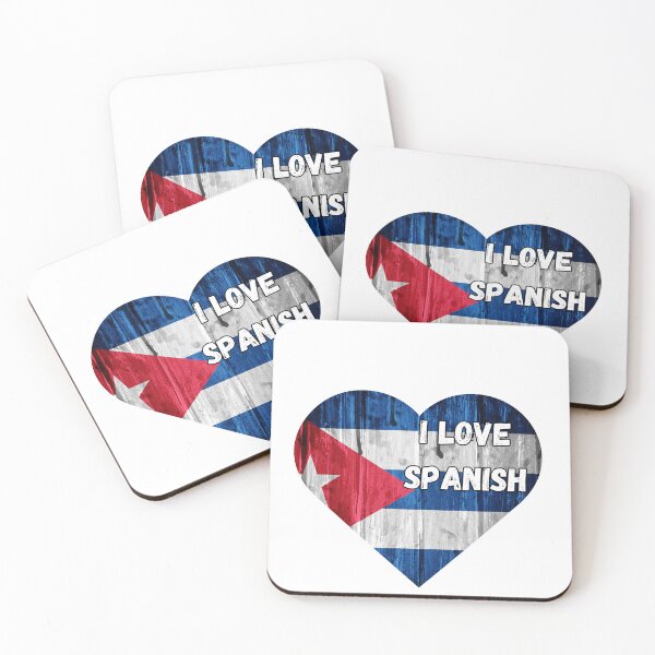 Item preview, i love spanish, heart with cuba flag designed and sold by language-des.