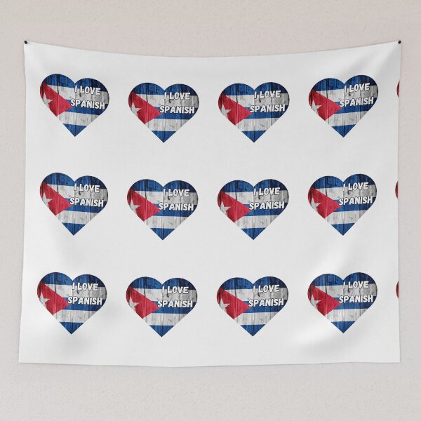 Item preview, i love spanish, heart with cuba flag designed and sold by language-des.