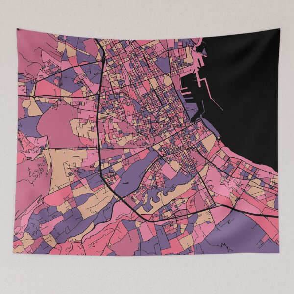 Item preview, Palermo Map Pattern in Purple & Pink designed and sold by PatternMaps.