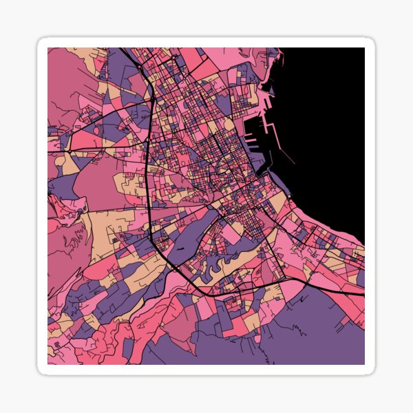 Item preview, Palermo Map Pattern in Purple & Pink designed and sold by PatternMaps.