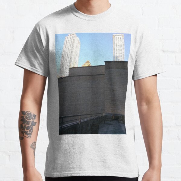 Wall, New York, Manhattan, Brooklyn, New York City, architecture, street, building, tree, car,   Classic T-Shirt