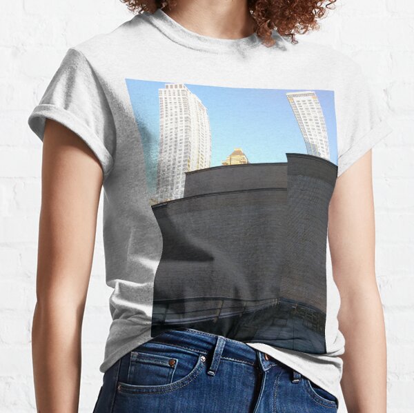 Wall, New York, Manhattan, Brooklyn, New York City, architecture, street, building, tree, car,   Classic T-Shirt