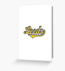 Leeds England - Vintage Sports Typography Greeting Card