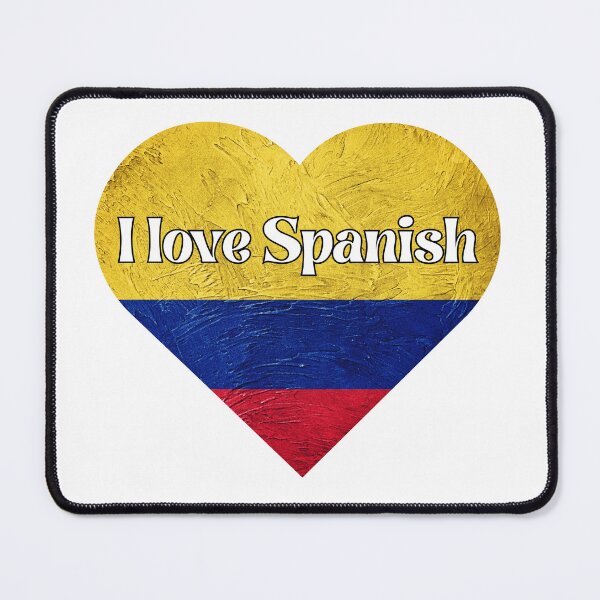 Item preview, i love spanish, heart with colombia flag designed and sold by language-des.