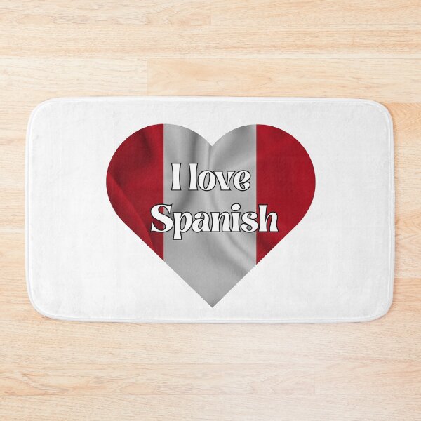 Item preview, i love spanish, heart with peru flag designed and sold by language-des.