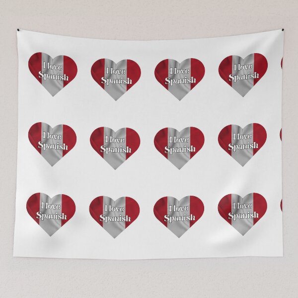 Item preview, i love spanish, heart with peru flag designed and sold by language-des.