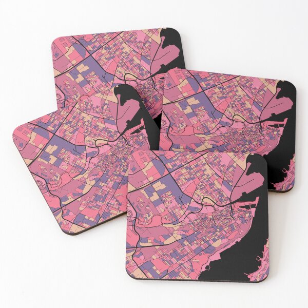 Item preview, Quebec City Map Pattern in Purple & Pink designed and sold by PatternMaps.