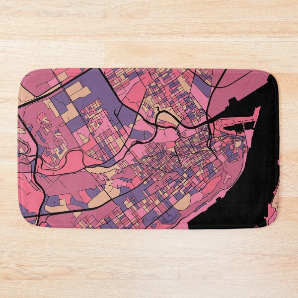 Item preview, Quebec City Map Pattern in Purple & Pink designed and sold by PatternMaps.