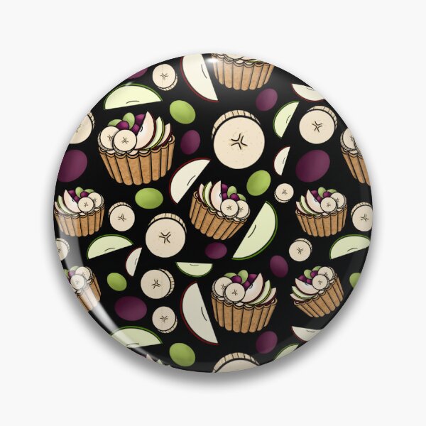 Item preview, Fruit Salad Tart Pattern (Black) designed and sold by honeybeepaper.