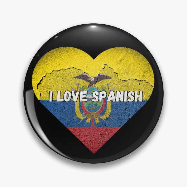 Item preview, i love spanish, heart with ecuadorian flag designed and sold by language-des.
