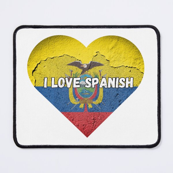 Item preview, i love spanish, heart with ecuadorian flag designed and sold by language-des.