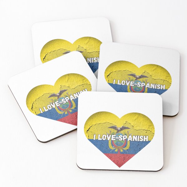 Item preview, i love spanish, heart with ecuadorian flag designed and sold by language-des.