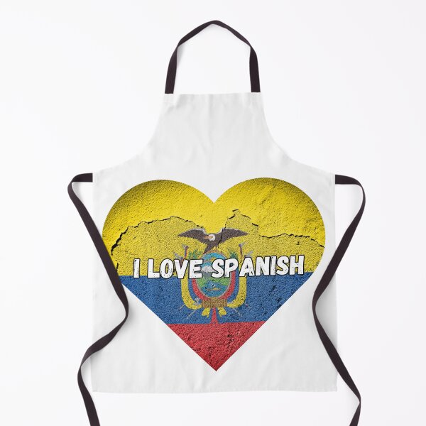 Item preview, i love spanish, heart with ecuadorian flag designed and sold by language-des.