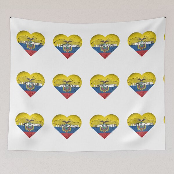 Item preview, i love spanish, heart with ecuadorian flag designed and sold by language-des.