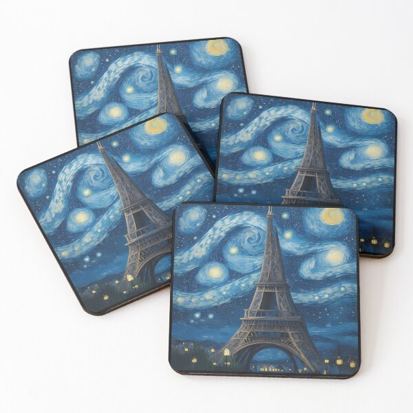 Item preview, Starry night in Paris Van Gogh Starry Night Eiffel Tower designed and sold by Vangoholic.