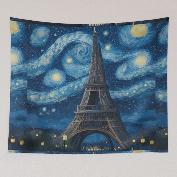 Item preview, Starry night in Paris Van Gogh Starry Night Eiffel Tower designed and sold by Vangoholic.