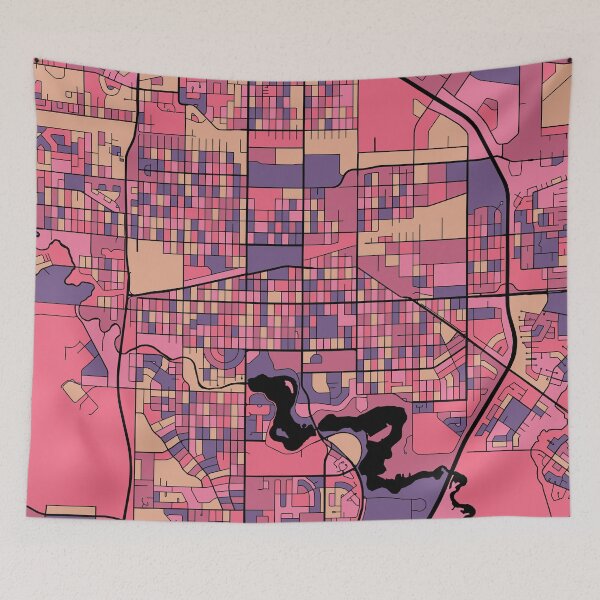Item preview, Regina Map Pattern in Purple & Pink designed and sold by PatternMaps.