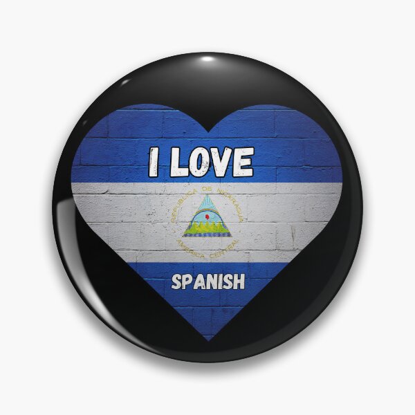 Item preview, i love spanish, heart with nicaraguan flag designed and sold by language-des.