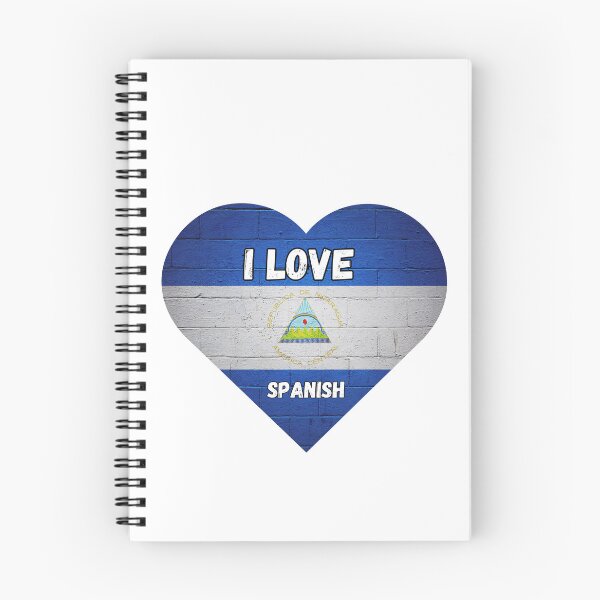 Item preview, i love spanish, heart with nicaraguan flag designed and sold by language-des.