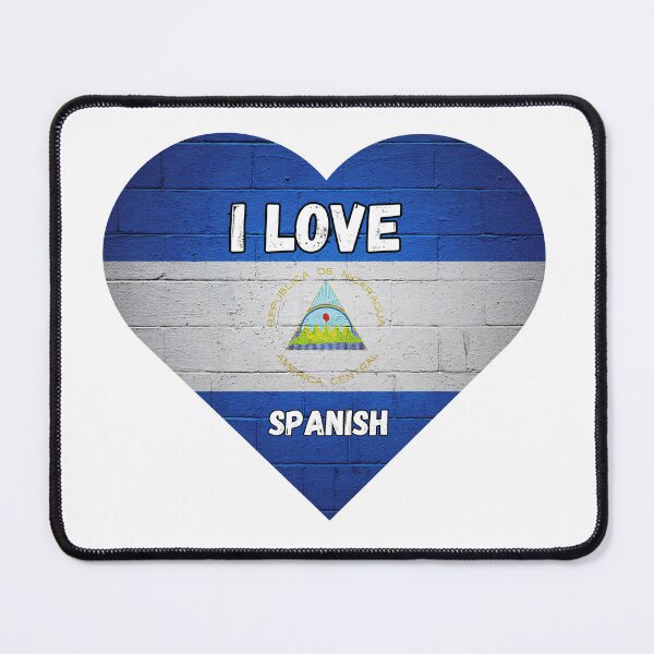 Item preview, i love spanish, heart with nicaraguan flag designed and sold by language-des.