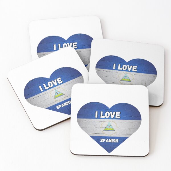 Item preview, i love spanish, heart with nicaraguan flag designed and sold by language-des.