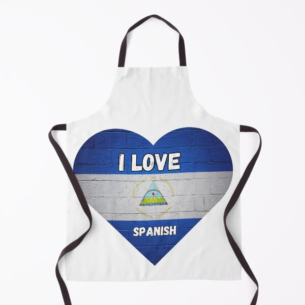 Item preview, i love spanish, heart with nicaraguan flag designed and sold by language-des.