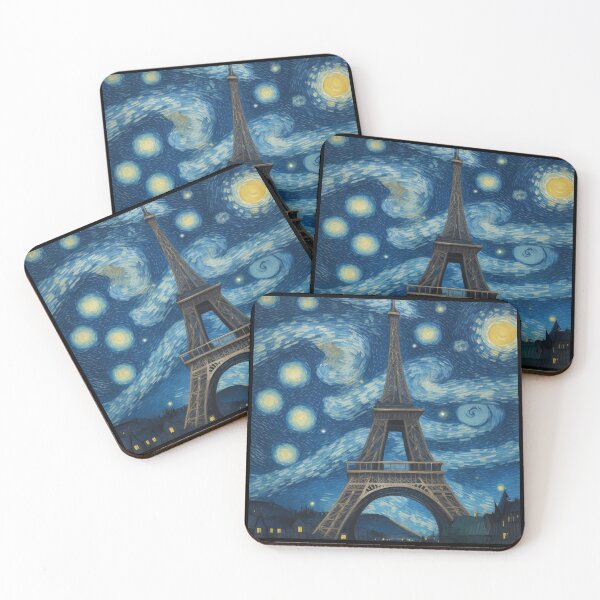 Item preview, Starry night in Paris Van Gogh Starry Night Eiffel Tower designed and sold by Vangoholic.