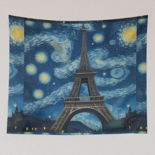 Item preview, Starry night in Paris Van Gogh Starry Night Eiffel Tower designed and sold by Vangoholic.