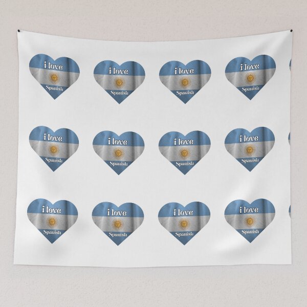 Item preview, i love spanish, heart with flag of argentina designed and sold by language-des.