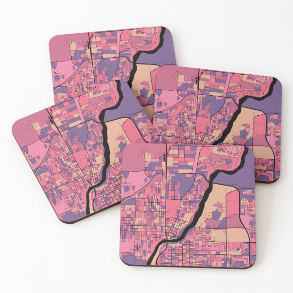 Item preview, Saskatoon Map Pattern in Purple & Pink designed and sold by PatternMaps.